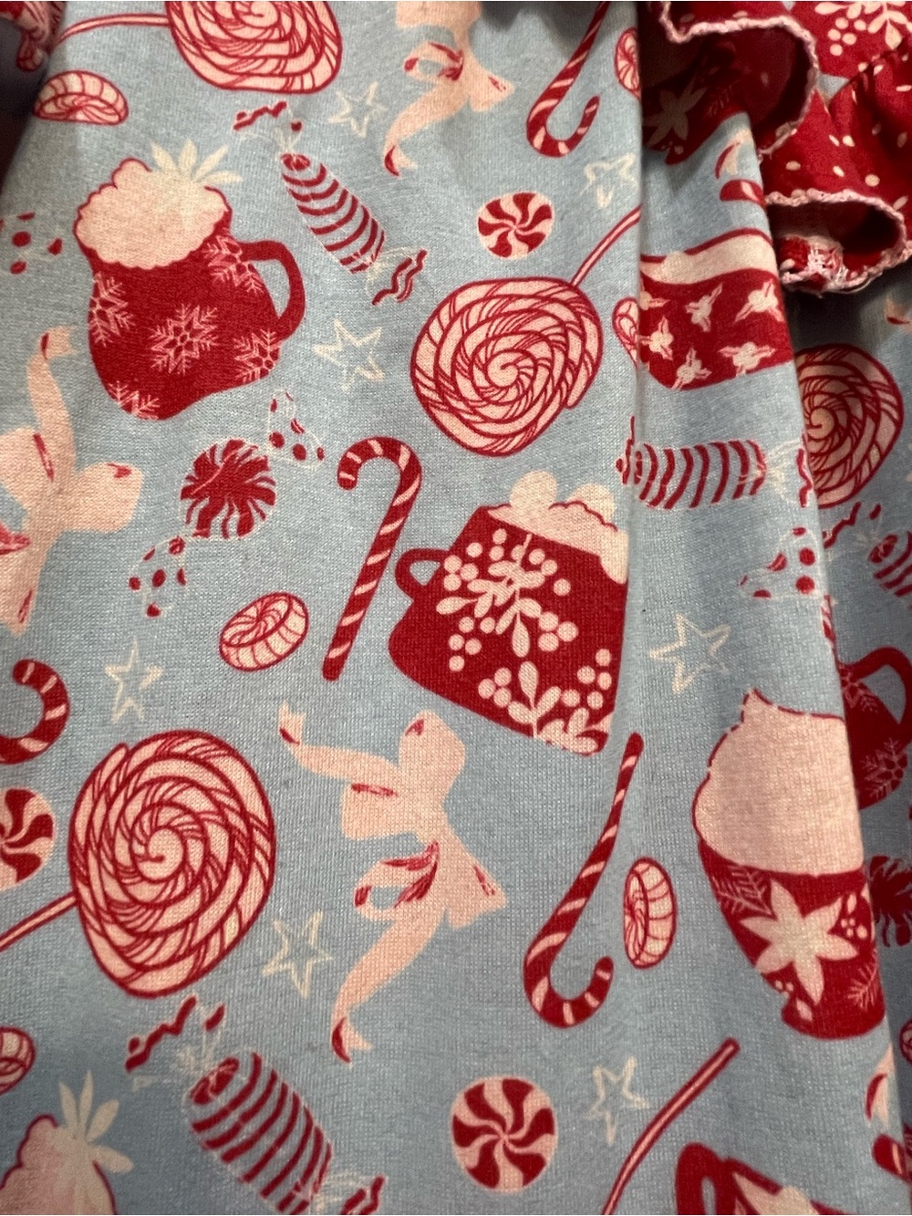 Matilda Jane Red & Light Blue Holiday Ruffle 12 and Big Ruffle bottoms 8 - Picture 3 of 6